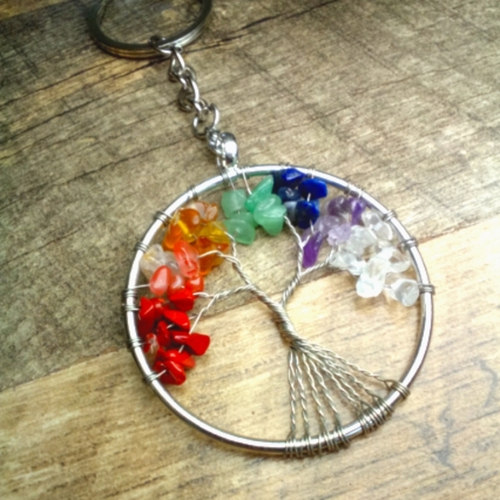 Tree of Life 7 chakra keychain